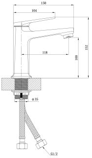 Смеситель для раковины ESKO Istanbul IT26 хром